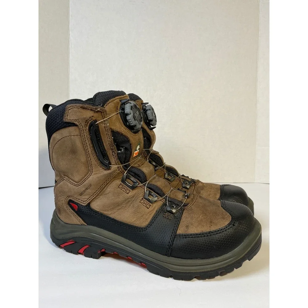 Red Wing Waterproof Safety‎ Toe BOA Lacing Work Boots Brown Black Size 8 EE